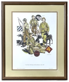 Framed US War Dogs and Their Handlers | Plate No. 830