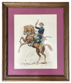 Signed Guerre De Secession Officier Rog de Cavalerie | Illustration