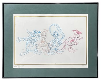 Donald Duck | Past and Present | Disney Lithograph Signed by Paul Wenzel