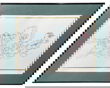 Donald Duck | Past and Present | Disney Lithograph Signed by Paul Wenzel: Donald Duck | Past and Present | Disney Lithograph Signed by Paul Wenzel