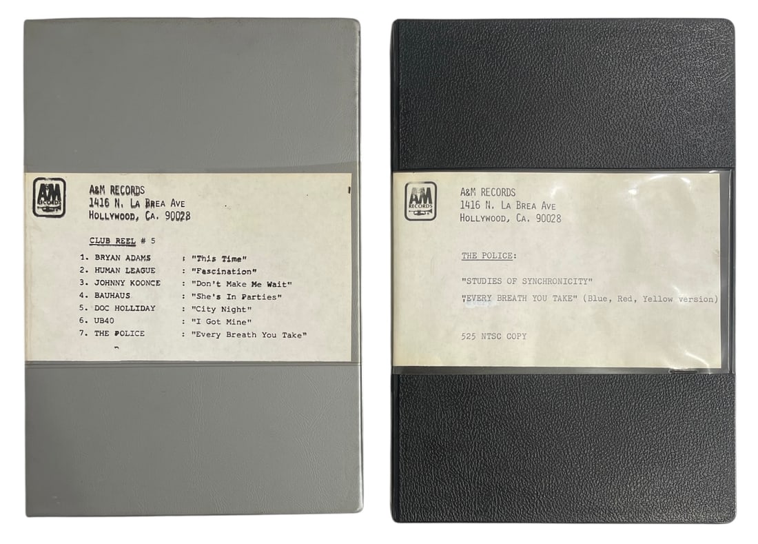 Music Compilation Reel | Original Content on Professional 3/4 Beta | Video Tapes: Including Artist Like The Police and Bryan Adams