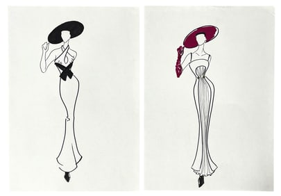 Luxury Fashion Brands | Original Designer Sketch | One of a Kind Artwork