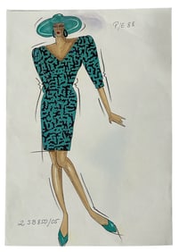 Christian Dior | Original Designer Sketch | One of a Kind Artwork