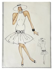 Christian Dior | Original Designer Sketch | One of a Kind Artwork