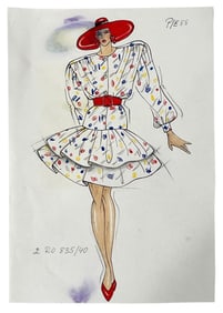 Christian Dior | Original Designer Sketch | One of a Kind Artwork