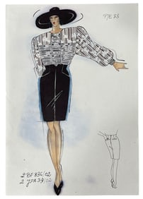 Christian Dior | Original Designer Sketch | One of a Kind Artwork