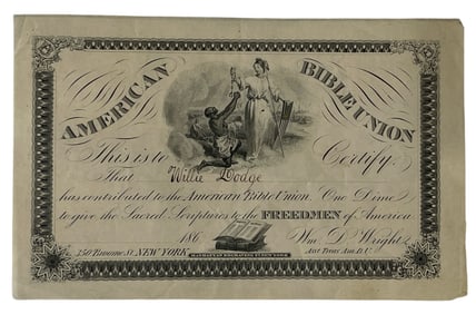 Freedmen of America Ex Slave Document | American Bible Union
