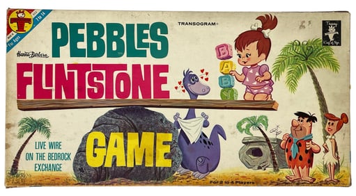 Vintage Pebbles Flintstone | Live Wire On The Bedrock Exchange Board Game