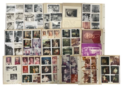 Vintage Photo Album Pages with Photos and Documents