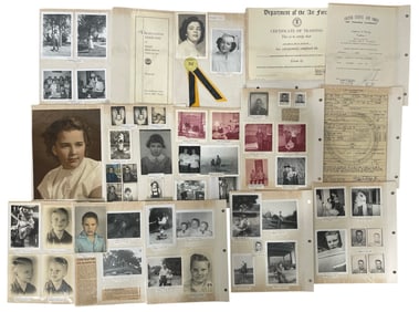 Vintage Photo Album Pages with Photos and Documents