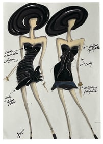 Luxury Fashion Brands | Original Designer Sketch | One of a Kind Artwork