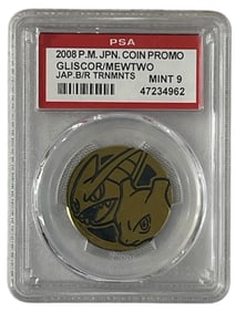 2008 Gliscor and Mewtwo Pokemon Coin | Graded PSA 9