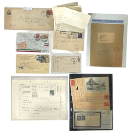 Vintage Letter Stamp and Postcard Collection