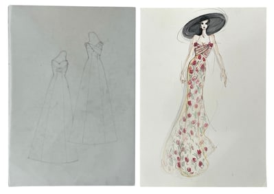 Luxury Fashion Brands | Original Designer Sketch | One of a Kind Artwork