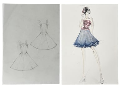 Luxury Fashion Brands | Original Designer Sketch | One of a Kind Artwork