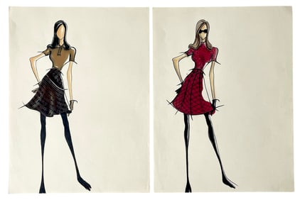 Luxury Fashion Brands | Original Designer Sketch | One of a Kind Artwork