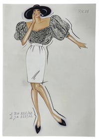 Christian Dior | Original Designer Sketch | One of a Kind Artwork