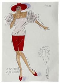 Christian Dior | Original Designer Sketch | One of a Kind Artwork