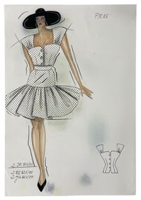 Christian Dior | Original Designer Sketch | One of a Kind Artwork