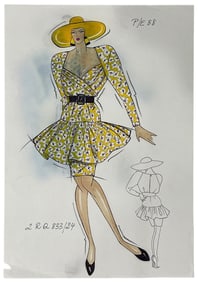 Christian Dior | Original Designer Sketch | One of a Kind Artwork