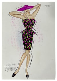 Christian Dior | Original Designer Sketch | One of a Kind Artwork