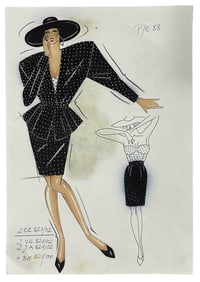 Christian Dior | Original Designer Sketch | One of a Kind Artwork