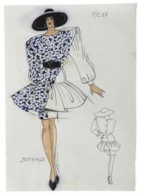 Christian Dior | Original Designer Sketch | One of a Kind Artwork