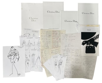 Christian Dior | Original Designer Sketch and Notes | One of a Kind Artwork