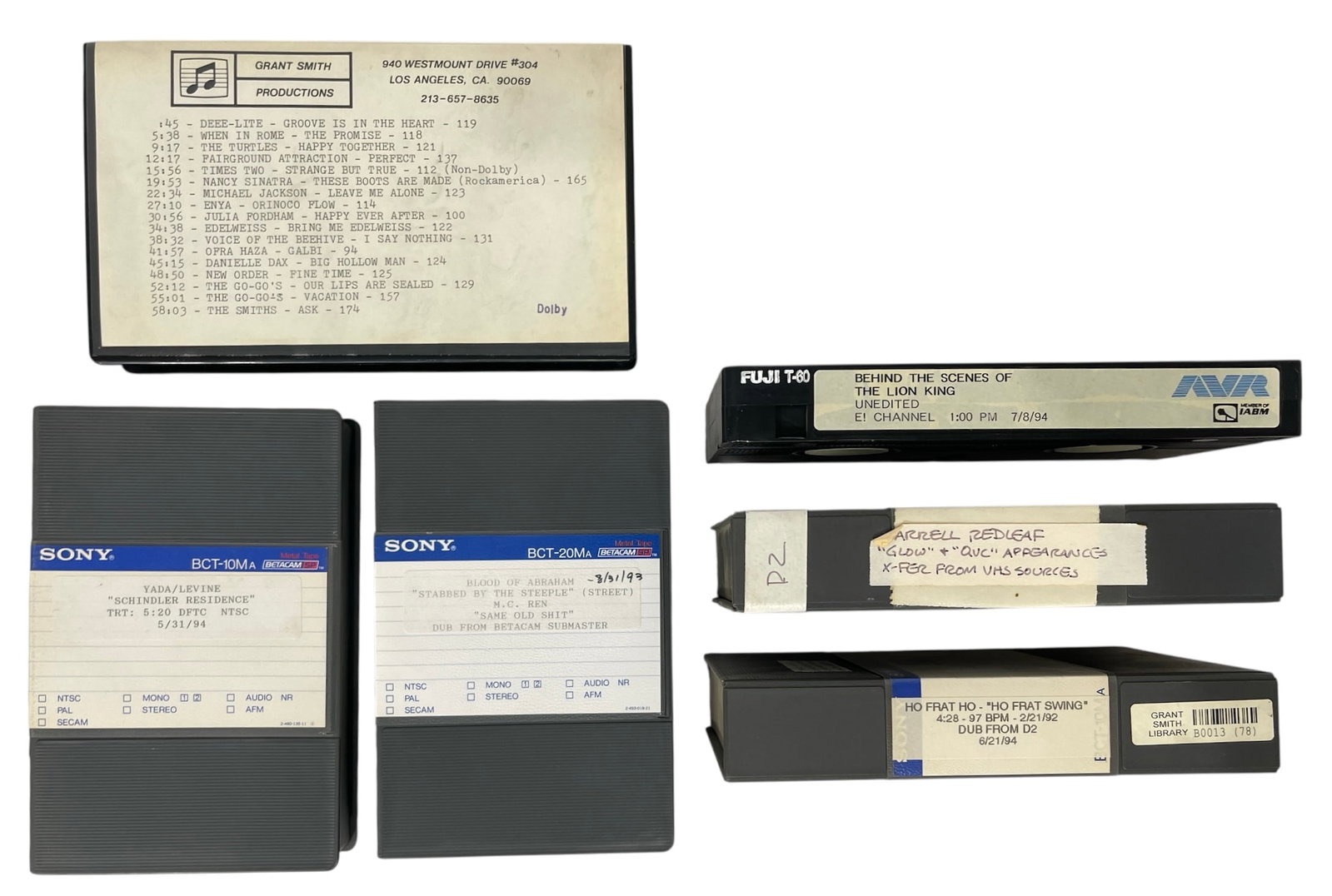 Music Compilation Reel and Betacam SP Tapes Collection: Including Artist Like Michael Jackson | The Smiths | The Lion King