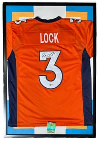 Signed Drew Lock Jersey and Football Card