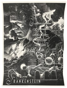 Universal Studios Monsters Poster by Tom Whalen | Franksenstein