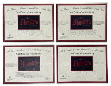 Universal Studios Monstersby Tom Whalen COA Collection