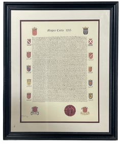 Framed 1215 Magna Carta Poster Replica