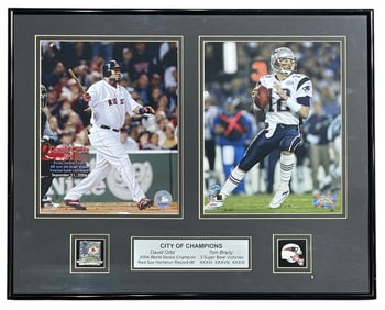 Framed City Of Champions | David Ortiz And Tom Brady