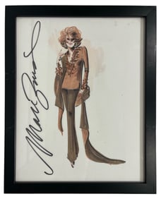 Signed Mark Zunino Framed Fashion Sketch