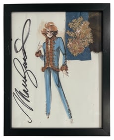 Signed Mark Zunino Framed Fashion Sketch