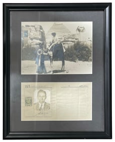 Vintage Framed Photo and Passport
