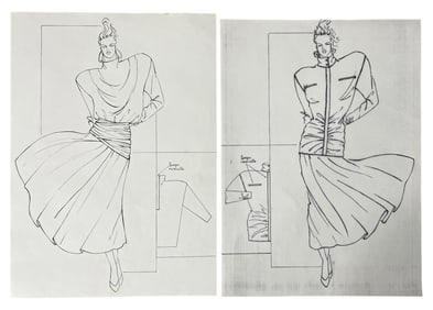 Luxury Fashion Brands | Original Designer Sketch | One of a Kind Artwork
