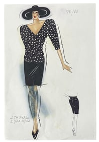 Christian Dior | Original Designer Sketch | One of a Kind Artwork