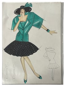 Christian Dior | Original Designer Sketch | One of a Kind Artwork