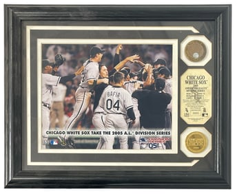 Framed Chicago White Sox Photo and Coins