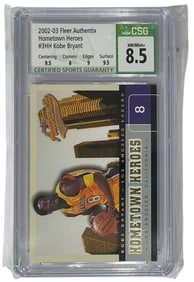 2002 to 03 Fleer Authentix Hometoen Heros Kobe Bryant | Graded 8.5