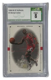 1998 to 99 SP Authentic Michael Jordan No. 5 | Graded 8