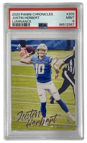 2020 Panini Chronicles Justin Hernert Luminance No. 203 | PSA 9