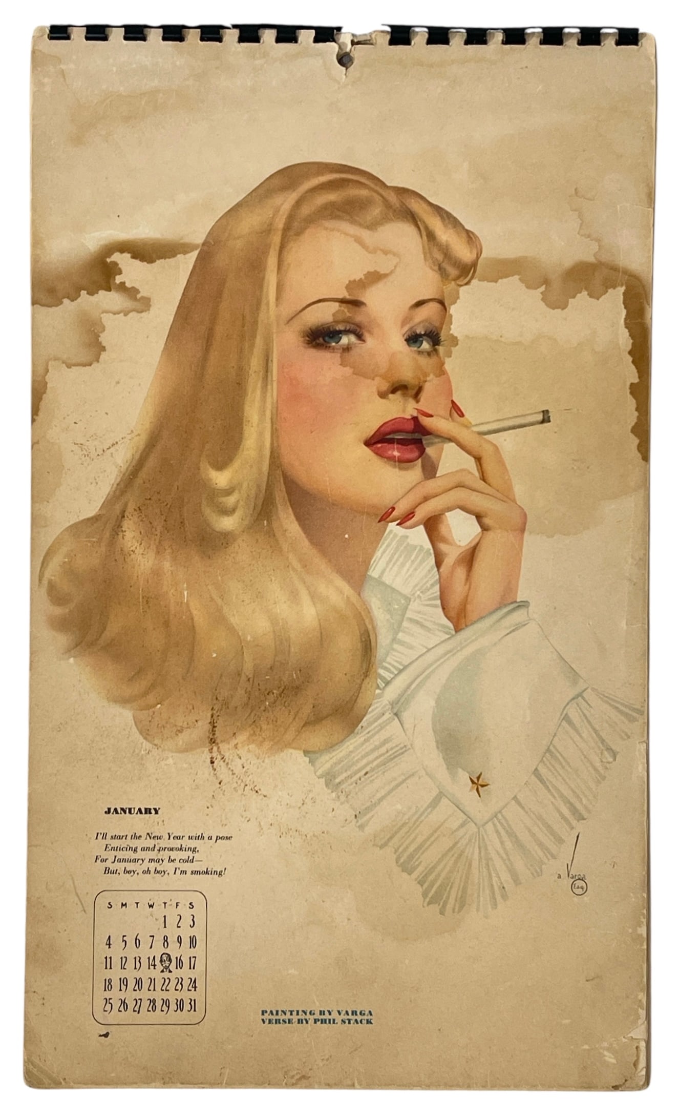 Vintage Calendar | Illustration by Alberto Vargas: Vintage Calendar | Illustration by Alberto Vargas