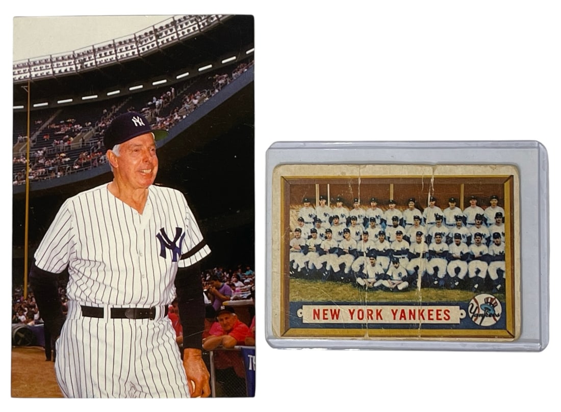 Baseball Photo of Mike Fried and NY Yankees Trading Card Collection: AUTHENTICATION HAS NOT BEEN PERFORMED TO GUARANTEE VERIFICATION | All purchases are made at the buyers discretion