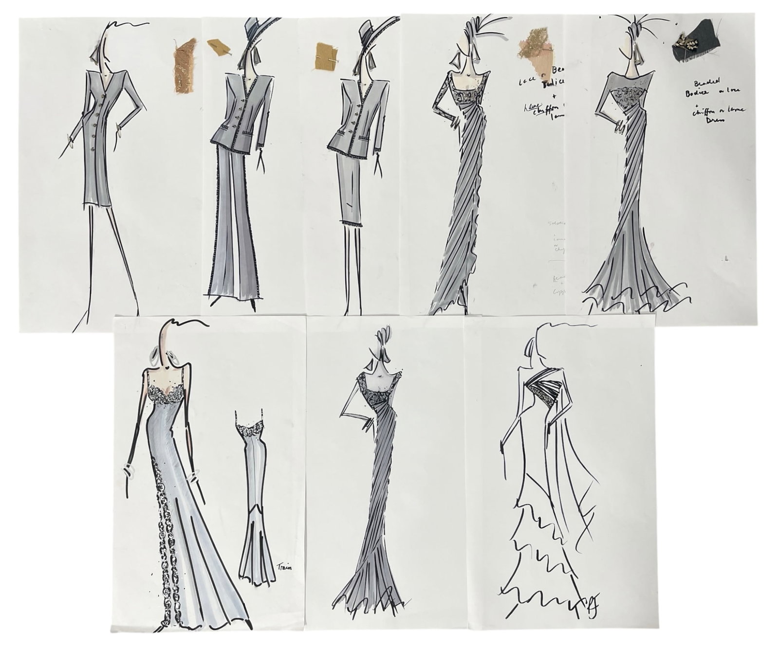 Luxury Fashion Brands | Original Designer Sketch | One of a Kind Artwork: Luxury Fashion Brands | Original Designer Sketch | One of a Kind Artwork