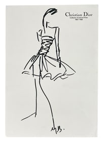 Christian Dior | Original Designer Sketch | One of a Kind Artwork