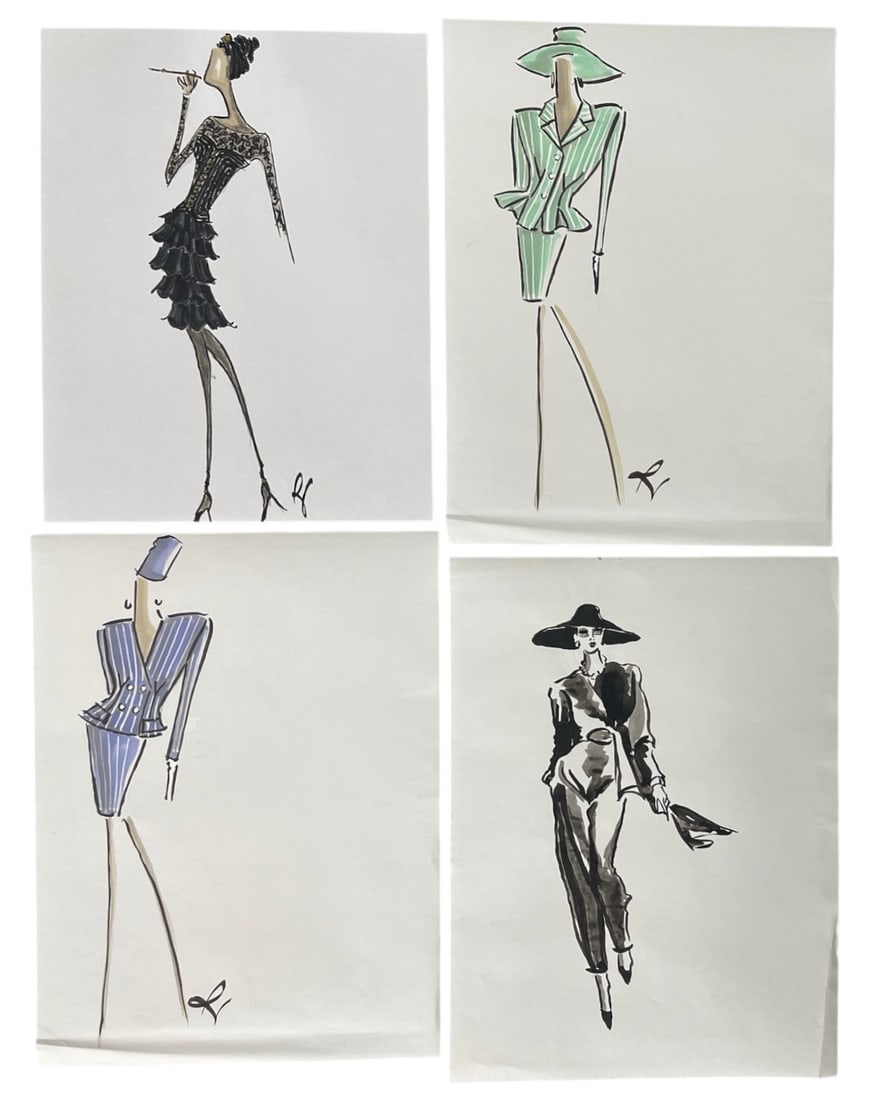 Luxury Fashion Brands | Original Designer Sketch | One of a Kind Artwork: Luxury Fashion Brands | Original Designer Sketch | One of a Kind Artwork