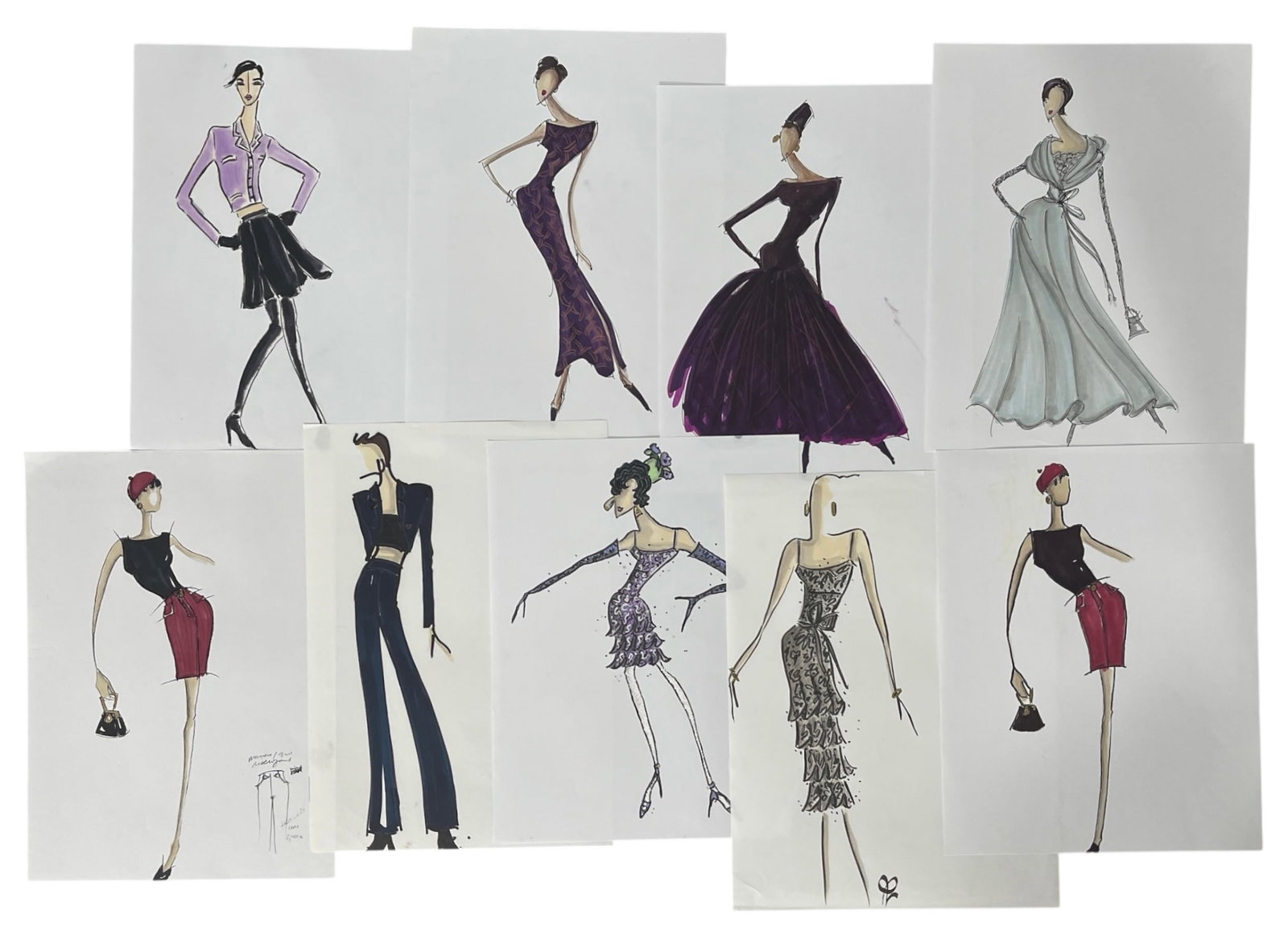 Luxury Fashion Brands | Original Designer Sketch | One of a Kind Artwork: Luxury Fashion Brands | Original Designer Sketch | One of a Kind Artwork